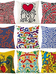 cheap -Linen Pillowcase Cartoon Hand-painted Love Pillowcase Amazon Explosive Household Products