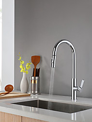 cheap -Kitchen faucet - Single Handle One Hole Nickel Brushed / Electroplated / Painted Finishes Pull-out / &amp;shy;Pull-down / Tall / &amp;shy;High Arc Centerset Contemporary Kitchen Taps