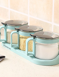 cheap -Combined Household Seasoning Box Set Seasoning Box Kitchen Glass Seasoning Pot