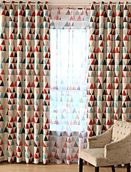 cheap -Two Panel Children&#039;s Room Cartoon Triangle Printed Curtains Living Room Bedroom Dining Room Blackout Curtains
