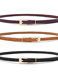 cheap -3 PCS Women&#039;s Skinny Belt PU Leather Prong Buckle D-ring Classic Cowboy Daily Holiday Multicolor