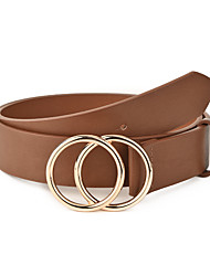 cheap -Women&#039;s PU Buckle Belt PU Leather Metal Bucke O-ring Casual Classic Daily Holiday Brown