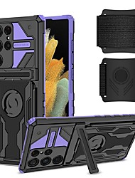 cheap -Phone Case For Samsung Galaxy Back Cover S22 Ultra Plus S21 FE S20 A72 A52 A42 Note 10 Note 10 Plus A21s Note 20 Galaxy A22 5G Galaxy A22 4G Galaxy Note9 with Stand Shockproof with Wrist Strap Solid