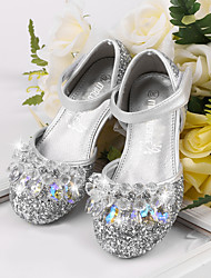 cheap -Girls&#039; Sandals Heel Flower Girl Shoes Synthetics Breathability Princess Shoes Big Kids(7years +) Little Kids(4-7ys) Wedding Daily Sequin Flower Crystals / Rhinestones Blue Pink Silver Spring Summer