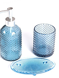cheap -400ML Stripe Sanitizer Bottle Sanitizer Three-piece Bathroom Set Shower Gel Glass Bottled Sealed