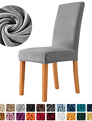 cheap -Velvet Plush Stretch Spandex Dining Chair Cover Stretch Chair Cover Chair Protector Cover Seat Slipcover with Elastic Band for Dining RoomWedding Ceremony Banquet Home Decor