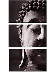 cheap -Modern Buddha Canvas Contemporary Wall Art Print Vertical 3 Piece Wall Art Gallery Wrapped Prints Stretched Canvas Framed Ready to Hang