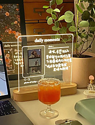 cheap -USB Transparent Acrylic Message Board with Pen Note Daily Memo Desktop Decoration Creative Night Lamp Stationery