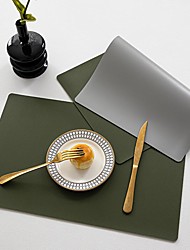 cheap -Placemat for Dining Table Green,Pu Leather Placemat Table Mats Non-Slip Heat-Resistant Anti-Skid Washable Durable Waterproof