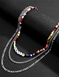 cheap -Choker Necklace Necklace Men&#039;s Layered Lucky Artistic Simple Fashion Modern Trendy Cute Cool Wedding Rainbow 53 cm Necklace Jewelry 3pcs for Wedding Gift Daily Engagement Prom Circle