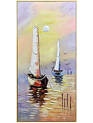 cheap -Oil Painting Handmade Hand Painted Wall Art Modern Abstract Two Sailboat Seascape Home Decoration Decor Rolled Canvas No Frame Unstretched