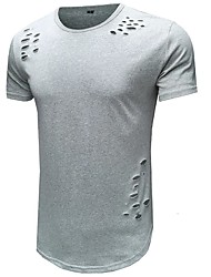 cheap -Men&#039;s T shirt T-shirt Sleeve Basic Round Neck Stard Summer Green White Black Gray Khaki