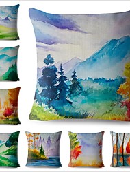 cheap -Landscape Double Side Cushion Cover 1PC Soft Decorative Square Throw Pillow Cover Cushion Case Pillowcase for Bedroom Livingroom Superior Quality Machine Washable Indoor Cushion for Sofa Couch Bed Chair