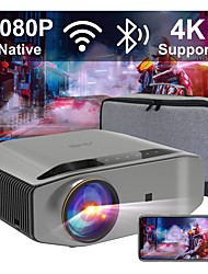 cheap -5G WiFi Bluetooth Projector Outdoor Projector Support 4K 340 ANSI Lumen 250 Display Keystone&amp;Zoom Full HD Native 1080P Projector Compatible w/ TV Stick iOS Android PS5