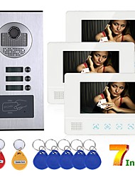 cheap -MOUNTAINONE SY811WHID3 Wired Multifamily video doorbell / Camera / Built in out Speaker 7 inch Ding dong 960*640 Pixel One to Three video doorphone