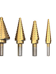 cheap -HSS Step Drill Bits1/4 To 3/4 Woodworking Power Tools Wholesale Price 3pcs/Set Metal Drilling TitaniumTriangular Handle