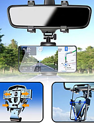 cheap -Car 360 Rearview Mirror Phone Mount Universal Auto GPS Navigation Mount Adjustable Hanging Phone Mount