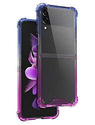 cheap -Phone Case For Samsung Galaxy Back Cover Z Flip 3 Shockproof Dustproof Color Gradient Acrylic