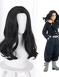 cheap -Cosplay Cosplay Cosplay Wigs Men&#039;s With Bangs 50 inch Heat Resistant Fiber Dry Black Adults&#039; Anime Wig