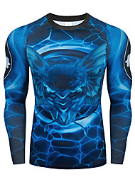 cheap -Men&#039;s Long Sleeve Compression Shirt Running Base Layer Top Athletic Athleisure Spandex Breathable Moisture Wicking Soft Running Active Training Walking Jogging Exercise Sportswear Blue Black Bule