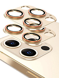 cheap -[2PCS] For iPhone 13 12 Pro Max mini 11 Pro Max Camera Lens Protector Metal Tempered Glass Camera Cover Oneness Design Explosion-Proof Gold Red