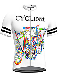 cheap -21Grams® Men&#039;s Short Sleeve Cycling Jersey Graphic Bike Top Mountain Bike MTB Road Bike Cycling White Green Yellow Spandex Polyester Breathable Quick Dry Moisture Wicking Sports Clothing Apparel