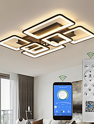 cheap -90cm LED Ceiling Light 120W Modern Ceiling Lamp 6-Square Acrylic Black Square Chandelier Used for Embedded Ceiling Lamp in Dining Room Living Room Kitchen