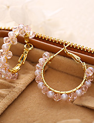 cheap -Women&#039;s Clear Crystal Earrings Chandelier Blessed Romantic Fashion European Trendy Sweet Pearl Earrings Jewelry White / Light Pink For Wedding Anniversary Street Daily Festival
