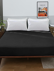 cheap -Black Queen Bedding Fitted Sheet Bed Cover King/Double/Twin Size Mattress Protector Cover Deep Pocket Hotel Home Bedroom Without Pillowcases/Pillow Shams