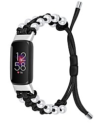 cheap -1pc Smart Watch Band Compatible with Fitbit Inspire 2 / Inspire / Inspire HR Fabric Beaded Smartwatch Strap Braided Jewelry Bracelet Replacement  Wristband