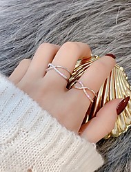 cheap -Band Ring Party Geometrical Rose Gold Silver Alloy Personalized Stylish Elegant 1pc / Women&#039;s / Promise Ring / Adjustable Ring