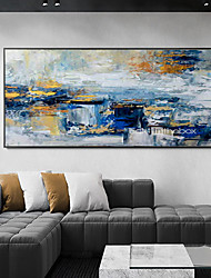 cheap -Handmade Oil Painting CanvasWall Art Decoration Abstract Knife Painting Landscape Blue For Home Decor Rolled Frameless Unstretched Painting