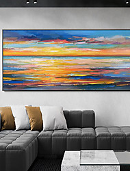 cheap -Oil Painting 100% Handmade Hand Painted Wall Art On Canvas Abstract Knife Painting Landscape Dusk For Home Decoration Decor Rolled Canvas No Frame Unstretched