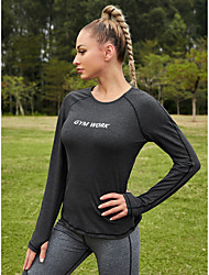 cheap -Women&#039;s Crew Neck Yoga Top Winter Seamless Letter &amp; Number Dark Grey Yoga Fitness Gym Workout Top Long Sleeve Sport Activewear Quick Dry Comfortable Micro-elastic Slim