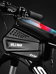 cheap -WILD MAN 1.2 L Bike Frame Bag Top Tube Touchscreen Reflective Waterproof Bike Bag PU Leather TPU EVA Bicycle Bag Cycle Bag Cycling Outdoor Exercise