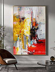 cheap -Oil Painting 100% Handmade Hand Painted Wall Art On Canvas Horizontal Panoramic Abstract Landscape Modern Home Decoration Decor Rolled Canvas With Stretched Frame
