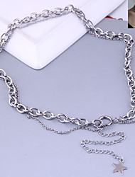 cheap -Chain Necklace Necklace Y Necklace Women&#039;s Classic Stainless Steel Star Personalized Simple Fashion Trendy Korean Cool Silver 40 cm Necklace Jewelry 1pc for Gift Prom Valentine&#039;s Day Promise Festival