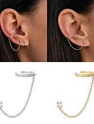 cheap -Women&#039;s AAA Cubic Zirconia Hoop Earrings Clip on Earring Geometrical Mini Stylish Artistic Simple 18K Gold Plated Earrings Jewelry Rose Gold / Silver / Gold For Christmas Street Gift Daily Festival