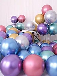 cheap -party balloons 50 pcs 12 inch metallic balloons latex birthday balloons helium shiny balloons thick chrome balloons for wedding birthday shower christmas party decoration- metallic multicolor