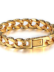 cheap -Men&#039;s Bracelet Geometrical Vertical / Gold bar Punk Titanium Steel Bracelet Jewelry Golden / Silver For Party Gift Daily Festival