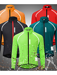 cheap -WOSAWE Men&#039;s Cycling Jersey Bike Jacket Windbreaker Top Sports Navy Green High Visibility Waterproof Windproof Clothing Apparel Bike Wear / Long Sleeve / Athletic / Quick Dry / Lightweight
