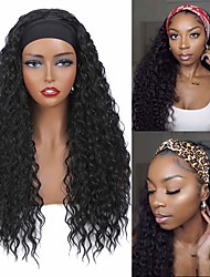 cheap -Headband Wigs Brown Headband Wig 26 Inch Long Wavy Headband Wigs for Black Women Dark Brown Mix Blonde Highlights Loose Wave Headband Wig Synthetic Long Wigs for Women and Girls Daily Party Wear