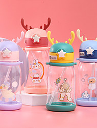 cheap -Personality Cute Antler Plastic Cup Good Quality Sports Strap Water Bottle Student Cartoon Straw Cup Children Water Cup