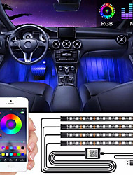 cheap -Car Interior Atmosphere Ambient LED Strip Lights 48  Underdash Decorative Smart app Controlled Music Sync Color Changing USB