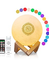 cheap -Moon Lamp Quran Speaker Night Light Galaxy Lamp 7 Colors LED 3D Star Moon Light with Stand Remote &amp; Touch &amp; APP Control USB Rechargeable