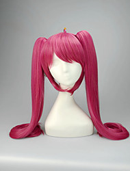 cheap -Date A Live Kurumi Tokisaki Cosplay Cosplay Wigs Women&#039;s With 2 Ponytails 35 inch Heat Resistant Fiber kinky Straight Red Teen Adults&#039; Anime Wig