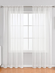 cheap -1 Panel White Sheer Window Curtain for Bedroom Rod Pocket Room Darkening Curtains for Living Room