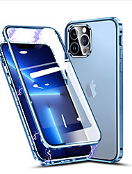 cheap -Phone Case For Apple Magnetic Adsorption Clear Case iPhone 13 iPhone 13 Pro iPhone 13 Pro Max 12 11 SE 2022 X XR XS Max 8 7 Clear Transparent Aluminum Alloy Tempered Glass Metal