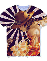 cheap -Inspired by One Piece Portgas D. Ace T-shirt Cartoon 100% Polyester Anime Harajuku Graphic Kawaii T-shirt For Men&#039;s / Women&#039;s / Couple&#039;s