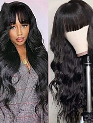 cheap -Body Wave Human Hair Wig With Bangs Brazilian 8-32 Inch Body Wave Wig Fringe Glueless Full Machine Wigs For Women